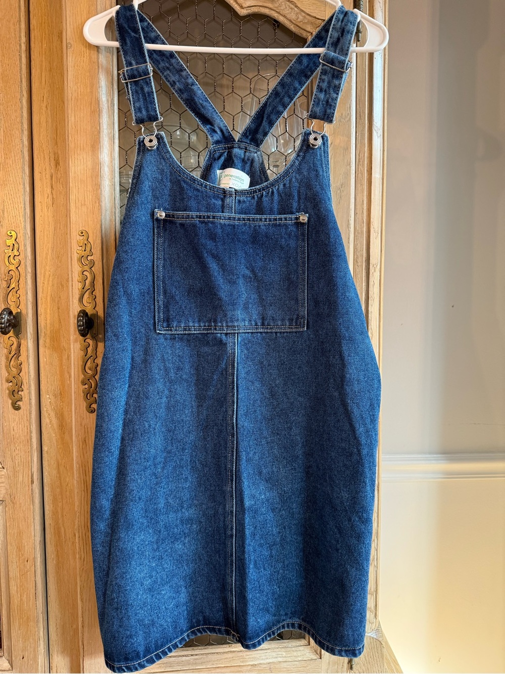 Celebrity Pink Denim Overall Dress for Kids - Dark Blue